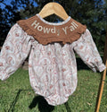 Girls Howdy Y’all Western Cowgirl Ruffle Bubble